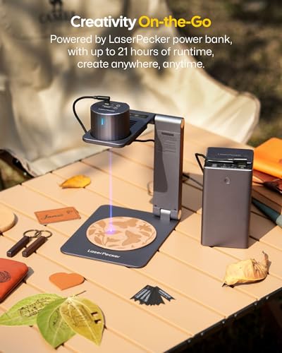 LaserPecker LP1 Plus Mini Laser Engraver with Auto-Focus Stand, Pocket-Sized Laser Engraving Machine, 360° Multi-Angle Engraving for Wood Leather Paper DIY Projects - size: LP1 Plus Suit