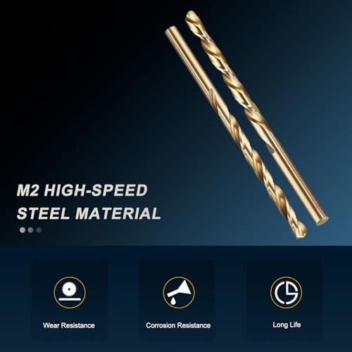 PATIKIL #14 Drill Bit Micro M2 High-Speed Steel 135° Gold Finish 12Pcs - size: #14
