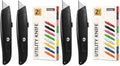 DIYSELF 4 Pack Box Cutters Retractable Utility Knife, Black - color: Black, size: 4 Pack
