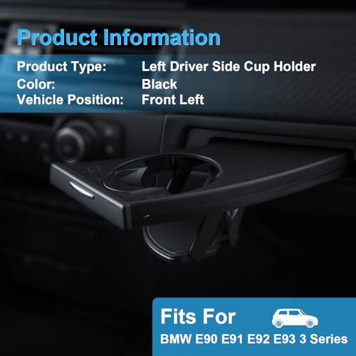 Cup Holder for BMW E90 E91 323i 328i Left Driver Side 51459173463 - style: Left Driver Side