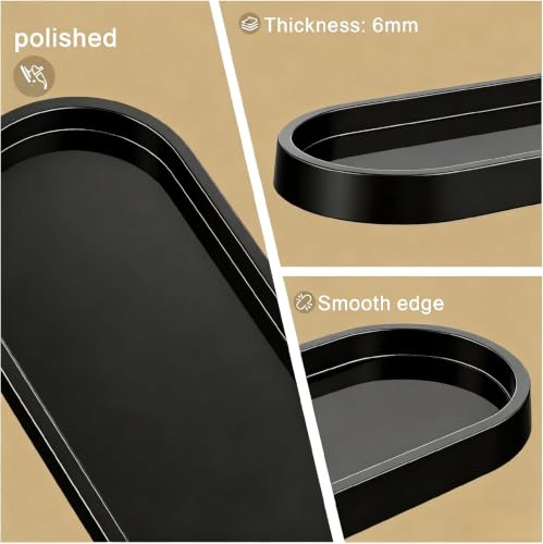 Bathroom Tray,Vanity Tray,Perfume Tray for Makeup,Perfume,Trinket - color: Black, size: 12.5"x5.8"x1.1" (1 Pack)