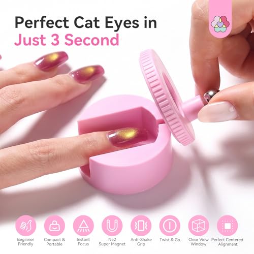 SAVILAND Automatic Cat Eye Magnet for Cat Eye Gel Nail Polish Pink - color: 1-Cat Eye