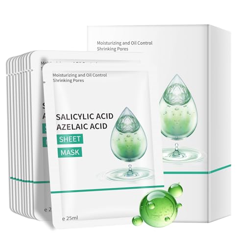 Acne Face Mask Skincare, Sheet Masks for Acne Prone, 10 Pack - color: Salicylic Acid Mask