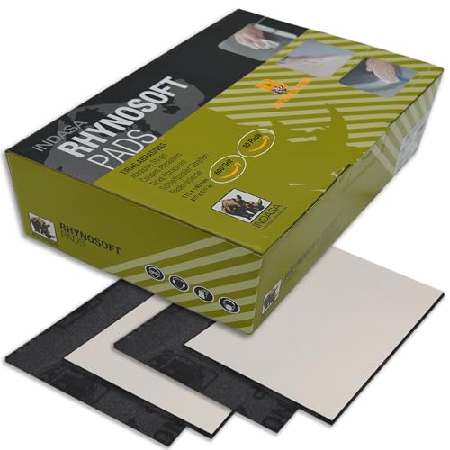 Indasa Rhynosoft Foam Sanding Pads - 4.5" x 5.5",Hook and Loop, 600 Grit, Redline, Flexible,Tear-Resistant,Ideal for Automotive,Wood,& Finishing (Pack of 20 Pads) - size: 4.5" x 5.5"