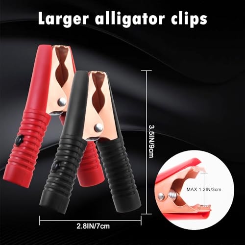CUZEC 6FT/1.8m 16AWG 15A Battery Alligator Clip to SAE Connector/12V SAE Quick Release Adapter to Alligator Clips Quick Disconnect Cable (CU10330B) - size: 6FT LONG