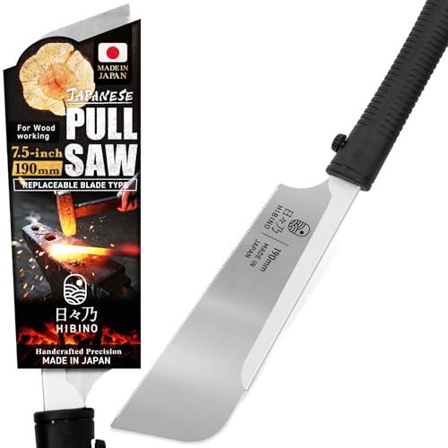 HIBINO Japanese Pull Saw | 7.5" Kataba 14 TPI Crosscut, Made in Japan - size: 7.5 inch (190mm)