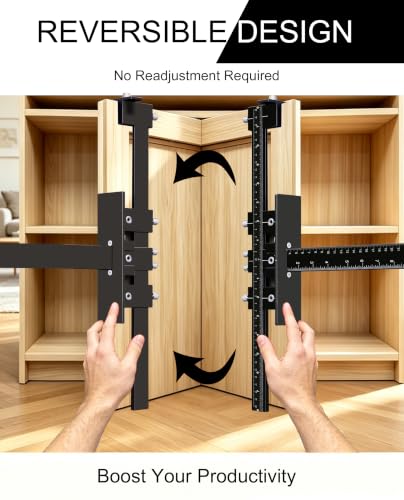 Aluminum Cabinet Hardware Jig Cabinet Handle Template for Knob Door Drawer - color: Black