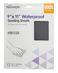 Sunmight 9" X 11" 2000 Grit Sandpaper Sheets - Waterproof Sand Paper with Aluminum Oxide Grain & Latex Paper Backing for All Surface Area Preparation - Polishing Sheets (Pack of 5) - style: 2000 Grit