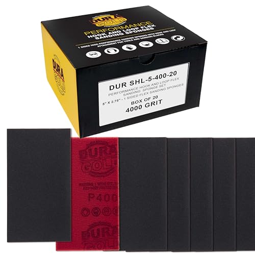 Dura-Gold 400 Grit 5" x 2-3/4" Sanding Sponges, Flexible Sandpaper, 20-Pc - style: 400 Grit