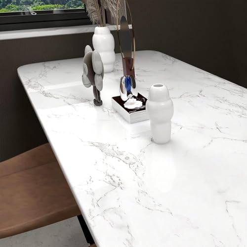 Marble Contact Paper White Peel and Stick Wallpaper for Kitchen Countertop - color: Gray/White, size: 15.7" x 236.2"