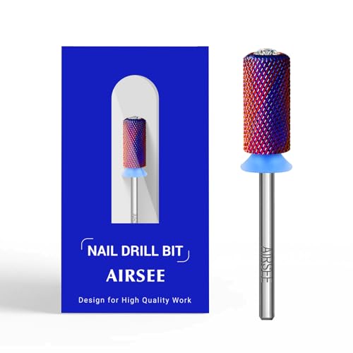 AIRSEE Tungsten Carbide Nail Drill Bit, Safety Crystal Top Barrel,M - color: Crystal Round Top Purple Cylinder Barrel, size: Medium-M