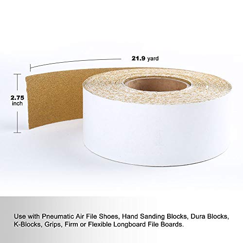 LotFancy 80 Grit PSA Sandpaper Roll, Self Adhesive Sticky Back Longboard Sand Paper, 2-3/4" Wide by 21.9 Yard Long, Aluminum Oxide Sanding Roll, for Automotive and Woodworking - size: 80 Grit