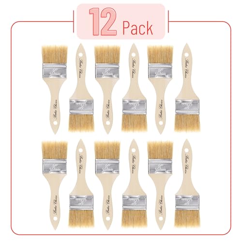 Bates- Chip Paint Brushes, 2 Inch, 12 Pack, Chip Brush, Natural Bristle Paint Brush for Wood, Paint - size: 2 Inch, 12 Pack