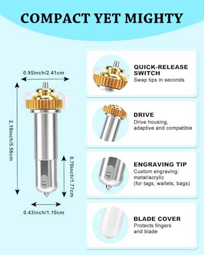 UCEC Engraving Tip + Drive Housing (41) Compatible with Cricut Maker 1/3/4 - color: Drive & Engraving