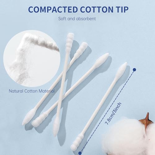 Pointed Tip Cotton Swabs, 800 Count Double Tipped Precision Tips Cotton Buds Spiral Head with Paper Stick, Cotton Buds for Makeup, Personal Care, Crafts(Pointed+Spiral Head) - size: Pointed+Spiral Head