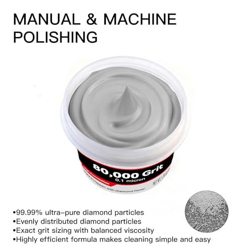 Diamond Paste Polishing Compound, 80,000 Grit, 50 G/1.76 Oz, Mirror Finish - size: 80,000Grit, style: 1.78 oz (50g)