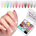 12 Color Patting Nail Gel Polish, Ombre Painting Gel Palette French Gradient Gel Nail Blush Blooming UV/LED Curing for Gradient Nails, Beginner Friendly DIY Manicure Set - color: Purple
