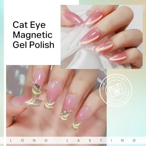 MIZHSE Cat Eye Gel Nail Polish, Dreamlike Magnetic Gel Polish Set 8 Colors - color: Dreamy Eden Cat Eye Gel