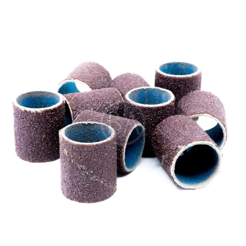 Benchmark Abrasives 3/4” x 1” Aluminum Oxide Abrasive Spiral Bands for Rotary Tools, Drum Sleeves for Sanding Deburring Blending Polishing on Metals Plastic Wood Rubber (10 Pack) - 120 Grit - style: 120 Grit