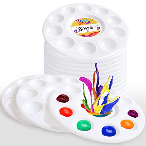 Hulameda 80pcs Paint Tray Palettes,Paint Palettes - color: 80pcs
