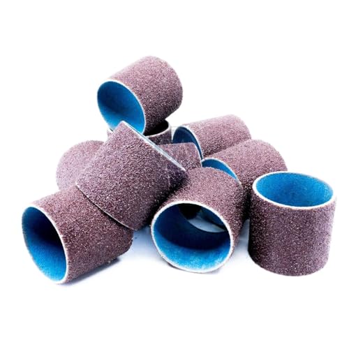 Benchmark Abrasives 1.5" x 1.5" Aluminum Oxide Abrasive Spiral Bands for Rotary Tools, Drum Sleeves for Sanding Deburring Blending Polishing on Metals Plastic Wood Rubber (10 Pack) - 80 Grit - style: 80 Grit