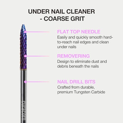 Curacoro Under Nail Cleaner 3/32'' Safety Carbide Bit (Coarse) - color: Galaxy - Under Nail Cleaner, size: Coarse