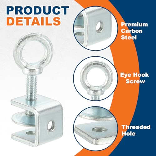 HARFINGTON Carbon Steel C Clamps, 20mm Square Galvanized Mini Tiger Clamp - size: 20mm