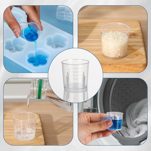 Konohan 300 Pack 1oz/ 30 ml Plastic Measuring Cups Clear Disposable - size: 1oz/ 30 ml