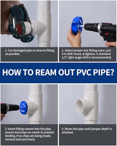 DAYDOOR 3-Piece PVC Pipe Reamer Kit, 1-1/2", 2'', 3" - size: 1-1/2+2+3 Inch