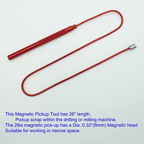 VASTOOLS Flexible Magnetic Pickup Tool Set, 2LB & 5LB, 26" Bendable Extension Magnetic Pickup,Flexible Magnet for Narrow Space - style: Red&Blue