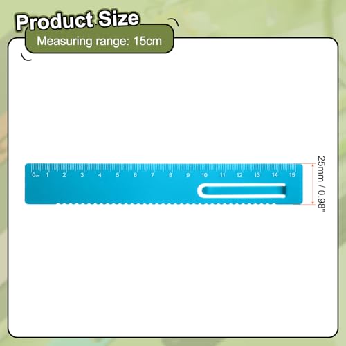 HARFINGTON 2pcs Straight Ruler 15cm Metric Metal Aluminum Alloy Measuring Bookmark Clip Ruler Scale Tool for Measure Study Reading Classroom Office, Blue - color: Deep Blue, size: 15cm