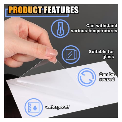 smilfuy Car Windshield Sticker Decals, 6.3×6.3 Inch Car Windshield Sticker Applicator with Squeegee, Clear Window Static Cling Film Decals for Car Parking Permit Inspection Sticker Holder (6 Sheets)
