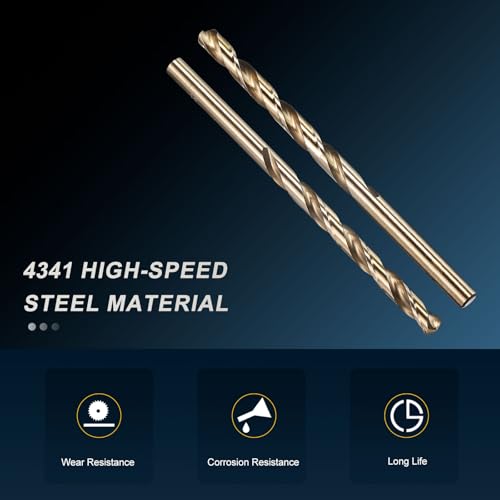 PATIKIL Micro #8 Drill Bit 4341 High-Speed Steel for Thin Metal 10 Pack - size: #8