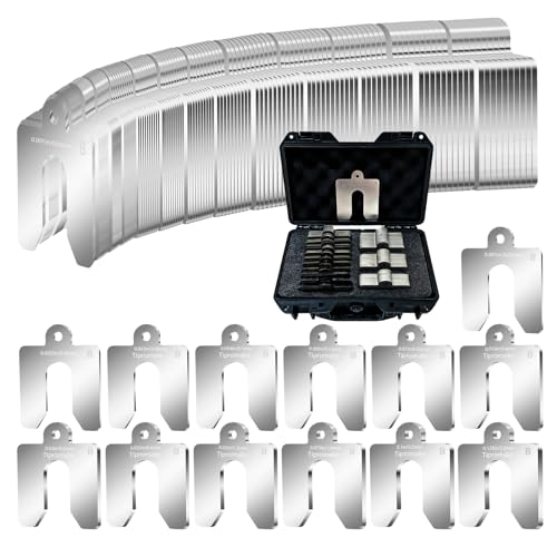 130 Pcs Size B 3 x 3 in 304 Stainless Steel Slotted Shim Kit, 13 Gauges - size: Size B 3" x 3"