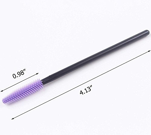 BIHRTC Pack of 100 One-Off Disposable Silicone Eyelash Mascara Brushes - color: Purple