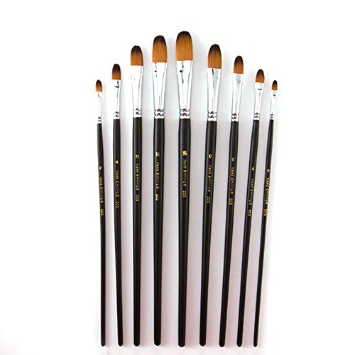 9 Pcs Filbert Large Paint Brushes Set, Synthetic Hair, Long Handle - size: Filbert (Long Handle)