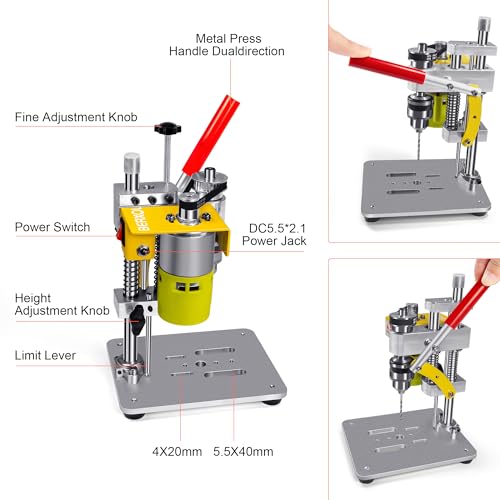 Mini Drill Press, Benchtop Electric Drill Press, Upgraded with Accessories - color: Color Blocking