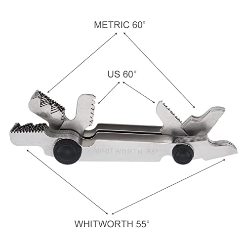ChgImposs Metric & Imperial & US Screw Gauge SAE Whitworth 55 Degree & Metric 60 Degree & & US 60 Degree Thread Pitch Gauge for Industrial Measurement