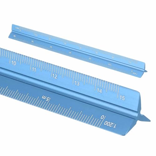 HARFINGTON Architectural Scale Ruler 7" Metric Aluminum Alloy Large Blue - color: Blue, size: 7 Inch