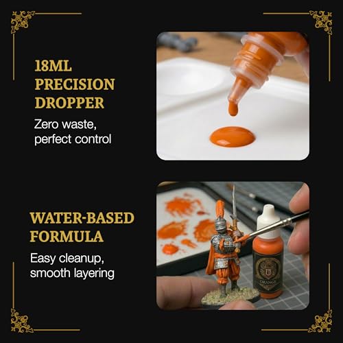Ludus Bellum Miniature Paint Orange Color 18ml Precision Dropper Bottle - color: Orange