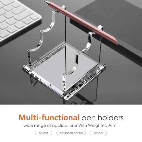 SANRUI 3 Tier Acrylic Pen Holder Display Stand, Clear Desk Pencil Rack - style: 3 Tier