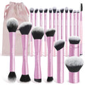 MAANGE 20 PCS Foundation Makeup Brush Set, Double-ended Kabuki Contour Brush for Liquid Powder Concealer Blending Blush Buffing Makeup Tools (Pink) - color: 20 Pcs - Pink, size: Full Brush Set