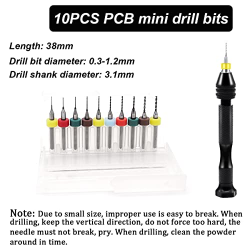 Dianrui 60 PCS Micro Drill Bit Set & Pin Vise Hand Drill, 0.3-3.5mm - style: 60 set