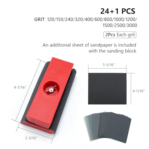 SCOTTCHEN Hand Sanding Blocks Auto Body 2pack, Sandpaper Woodworking Furniture Sander Hand Tool, 50pcs sandpaper, Grit 120 to 3000 - style: Plastic 2 pack
