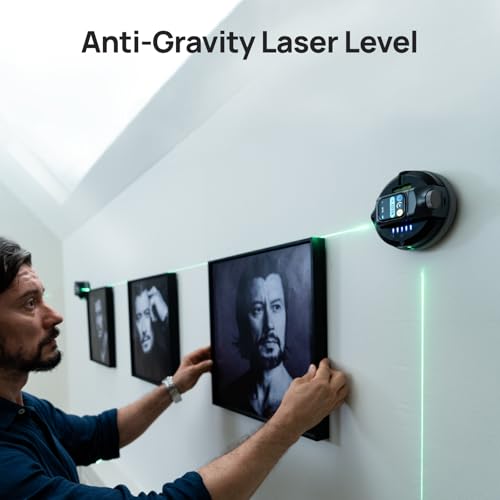 HOZO M-Cube02 Laser Level with 164ft Green Laser Measure, 360° Rotating for P2P Laser Measure & Center Finder, Wall Mount Laser Level for Picture Hanging, Renovation & DIY, Bluetooth App, Rechargeable - style: Laser Level Combo