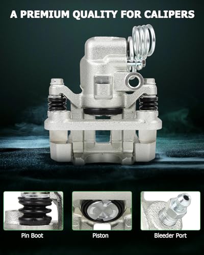 SCITOO 18B4825 18B4824 Rear Left & Right Disc Brake Calipers With Bracket - size: Rear[18B4825 & 18B4824]Silver