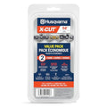Husqvarna X-Cut S93G 14 Inch Chainsaw Chain, 2 pack, 3/8" mini Pitch, .050" Gauge, 52 Drive Link Chainsaw Blade Replacement, Pre-Stretched and Low Kickback, Gray