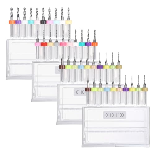 OwnMy 40PCS PCB Drill Bits from 0.1mm-3.0mm Micro Drill Bits Set