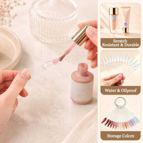100PCS Flat Stiletto Clear Nail Swatches Sticks with Metal Rings - color: 100pcs Flat Stiletto