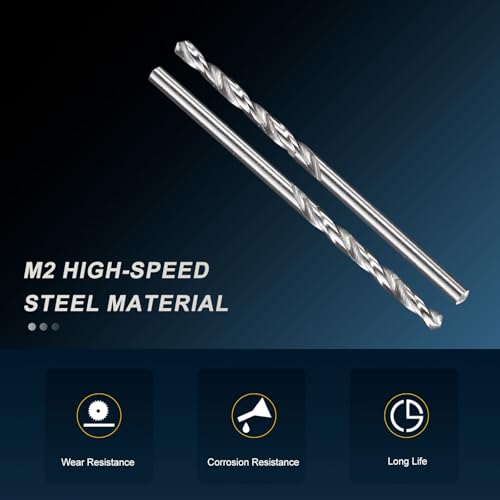PATIKIL #40 Drill Bit Micro M2 High-Speed Steel 118° for Metal 12 Pack - size: #40 (2.489mm)